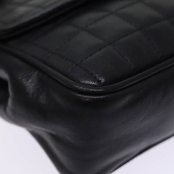 CELINE Chain Shoulder Bag Leather Black Auth 75054 - Picture 14 of 16
